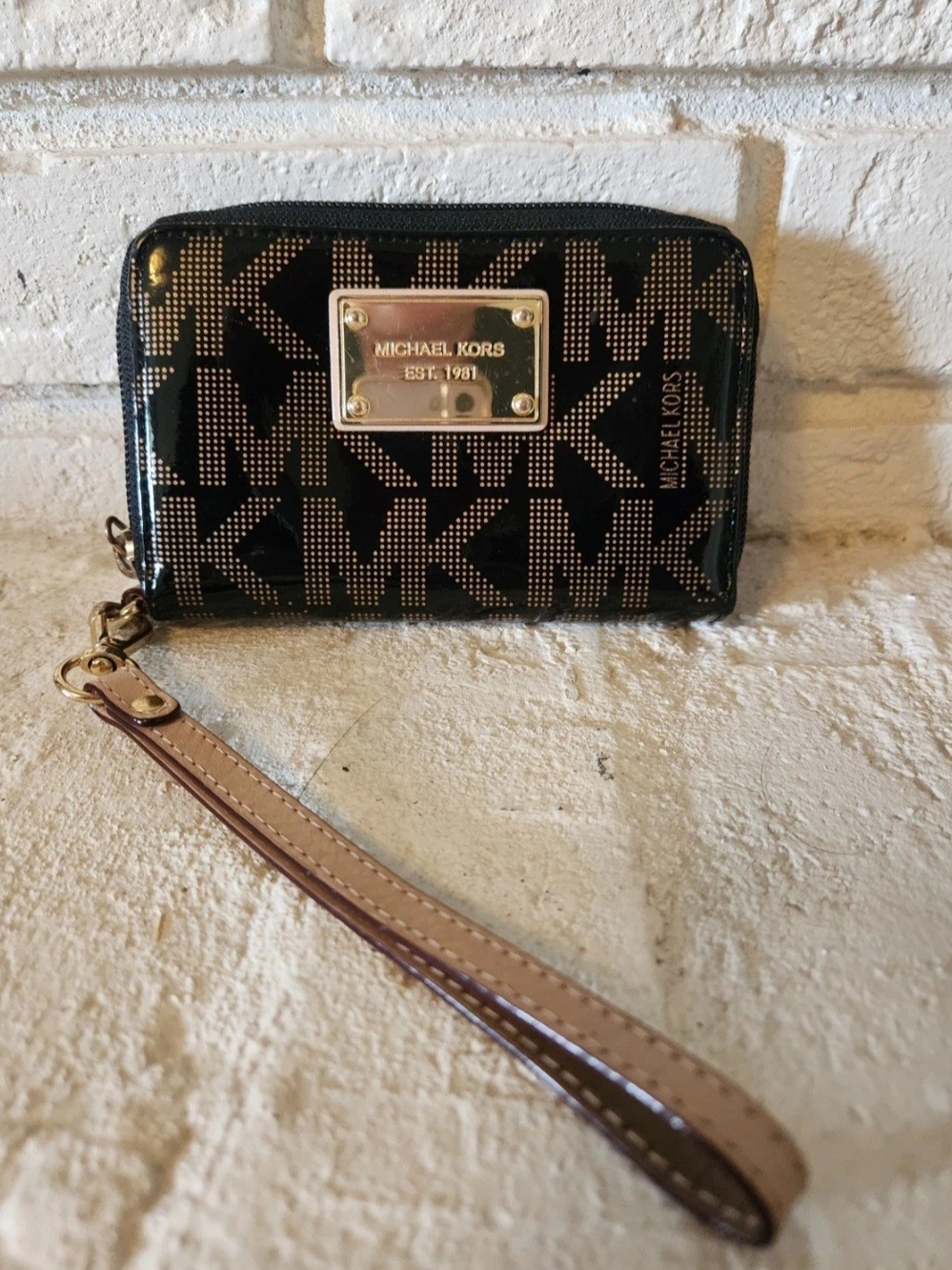 Michael Kors Black Logo Wristlet Wallet